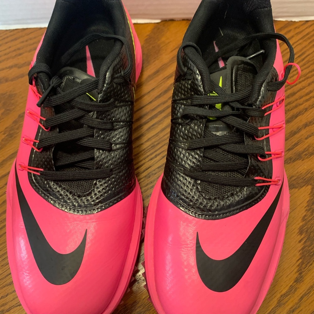 Nike Golf Pink& Black and Highlighter Yellow Shoes Woman’s Size 8. Comfort Cute - Picture 4 of 13